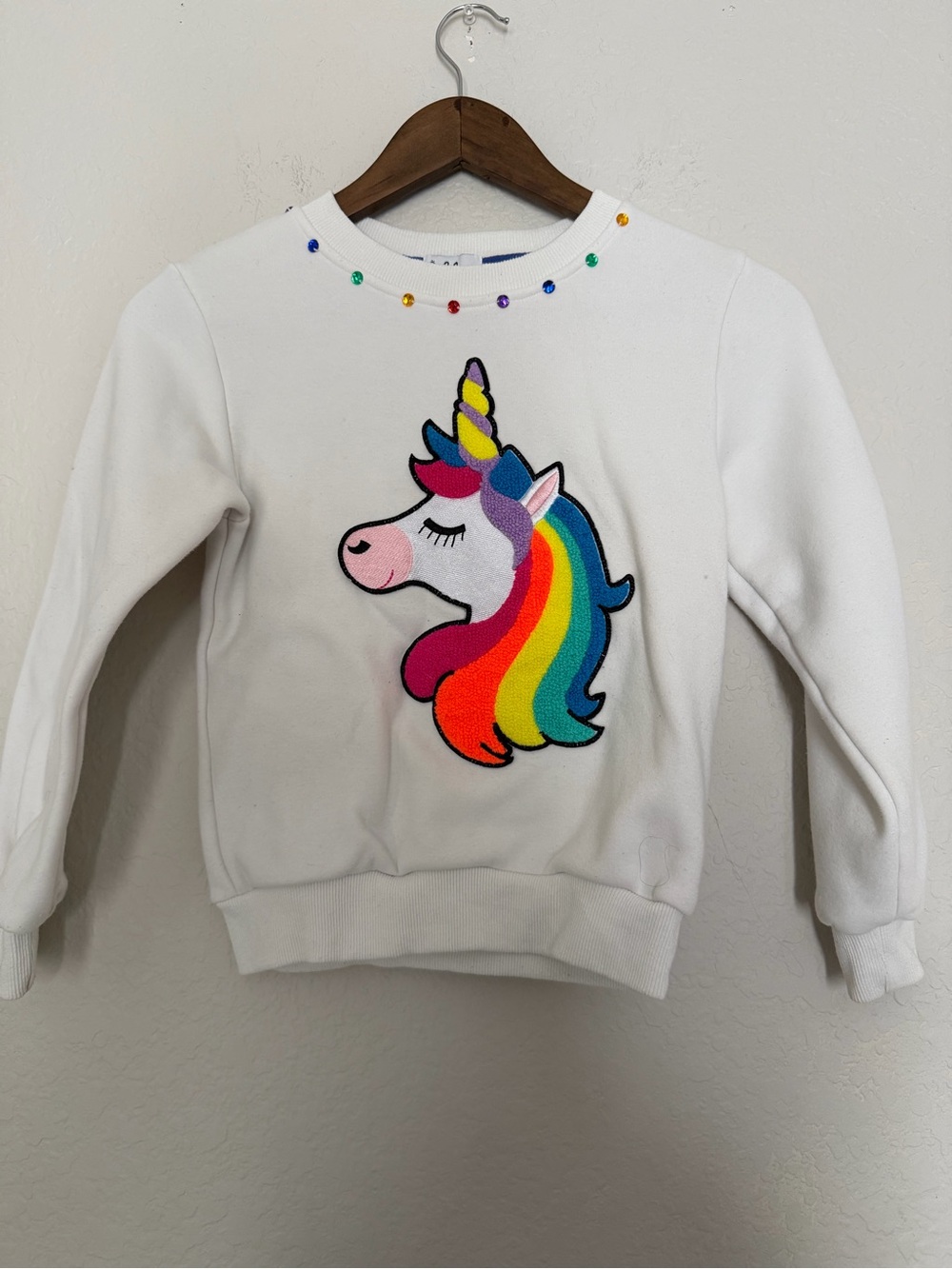 Lola and the Boys Gem Unicorn sweatshirt crewneck Size 8